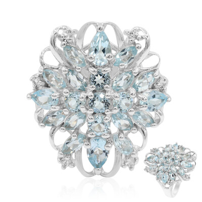 Anello in argento con Topazio Blu Cielo