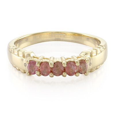Anello da uomo in oro con Zaffiro Padparadscha (non riscaldato)