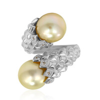 Anello in argento con Perla Dorata dei Mari del Sud Kabira (TPC)