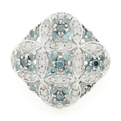 Anello in argento con Diamante Blu
