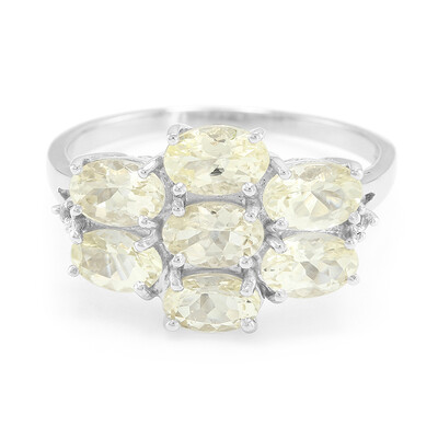 Anello in argento con Danburite Giallo Neon