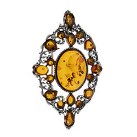 Spilla in argento con Ambra Baltica