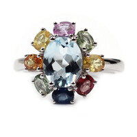Anello in argento con Topazio Blu Cielo