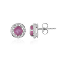 Orecchini in argento con Zaffiro Rosa del Madagascar