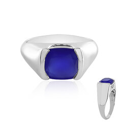 Anello in argento con Calcedonio Blu