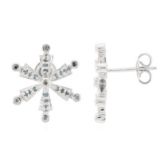Orecchini placcati in platino con Diamante Fancy