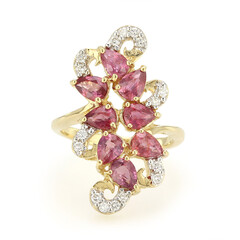 Anello in oro con Zaffiro Padparadscha (non riscaldato) (AMAYANI)