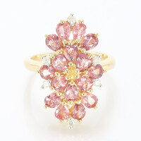 Anello in oro con Zaffiro Padparadscha (non riscaldato) (AMAYANI)