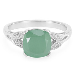 Anello in argento con Calcedonio Verde