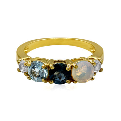 Anello in argento con Topazio Blu Londra