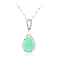 Collana in argento con Quarzo verde pastello