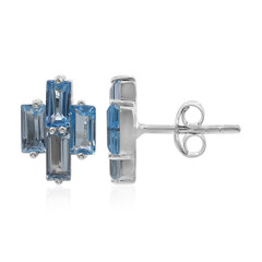 Orecchini in argento con Topazio Blu Svizzero
