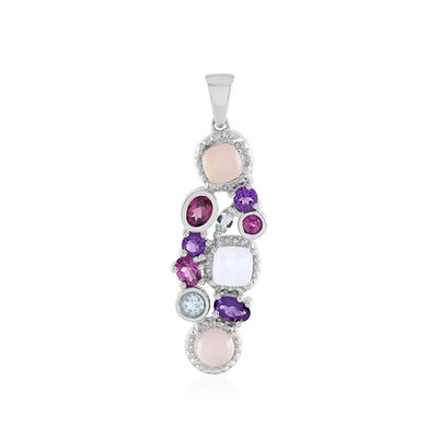 Ciondolo in argento con Calcedonio Rosa