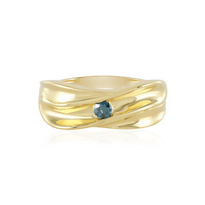 Anello in argento con Diamante Blu I2