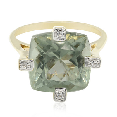 Anello placcato in oro con Ametista Verde  Esperanza
