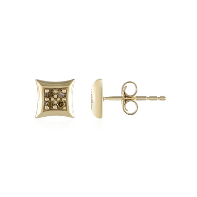 Orecchini in oro con Diamante Cioccolato I2