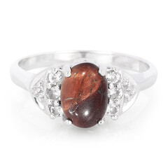 Anello in argento con Occhio di Tigre Rosso