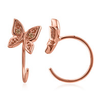 Orecchini in argento con Diamante Rose de France SI1 di Argyle