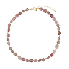 Collana in argento con Quarzo Fragola