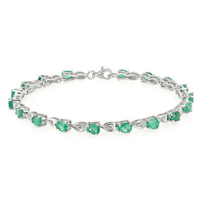 Bracciale in argento con Smeraldo Zambia