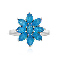 Anello in argento con Apatite Blu Neon