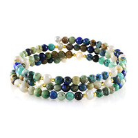 Bracciale in acciaio con Ematite Dorata (Riya)