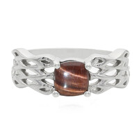Anello in argento con Occhio di Tigre Rosso