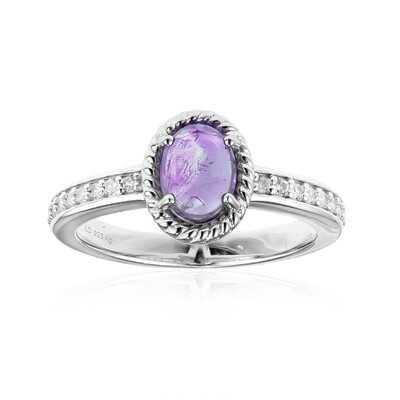 Anello in argento con Ametista Chevron