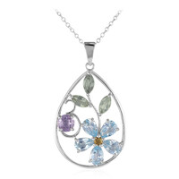 Collana in argento con Topazio Blu Cielo