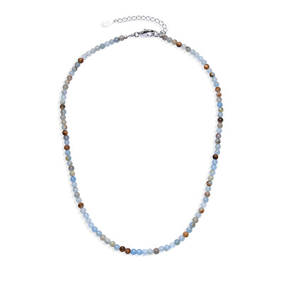 Collana in argento con Aragonite Blu