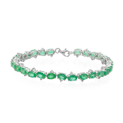 Bracciale in argento con Smeraldo Zambia