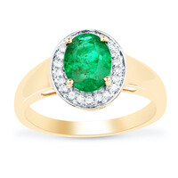 Anello in oro con Smeraldo Zambia AAA