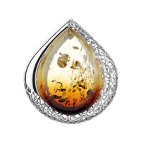 Ciondolo in argento con Ambra Sunrise Baltica