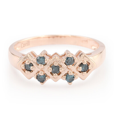 Anello da uomo placcato in oro con Diamante Fancy