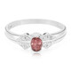 Anello placcato in platino con Zaffiro Padparadscha