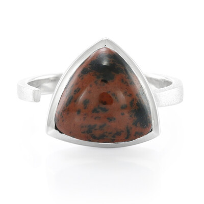 Anello in argento con Ossidiana Mogano