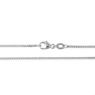 Catena grumetta piatta in oro bianco 18K - 45 cm - 3,72 g