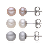 Orecchini in argento con Perla d'Acqua Dolce Argentata