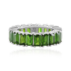 Anello in argento con Diopside Russo