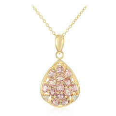 Collana in oro con Zaffiro Padparadscha (non riscaldato) (AMAYANI)
