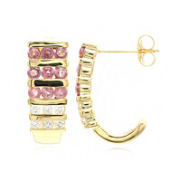 Orecchini in oro con Zaffiro Padparadscha (non riscaldato) (AMAYANI)