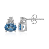 Orecchini in argento con Topazio Blu Svizzero