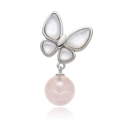 Ciondolo in argento con Quarzo Rosa