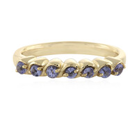 Anello placcato in oro con Tanzanite