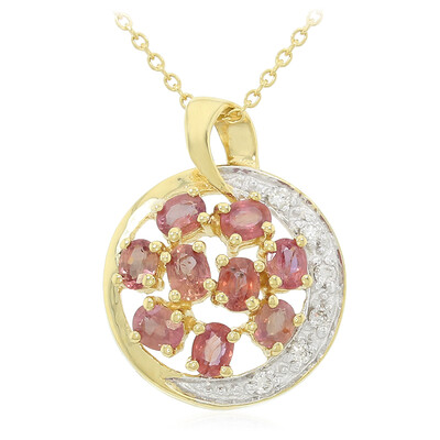 Collana in oro con Zaffiro Padparadscha (non riscaldato) (AMAYANI)