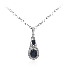 Collana in oro con Zaffiro Ceylon Blu