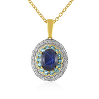 Collana in argento con Zaffiro Stellato Blu