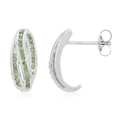 Orecchini in placcati in platino con Diamante Fancy