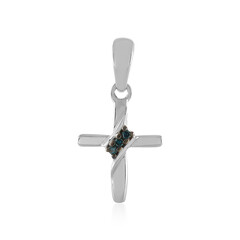 Ciondolo in argento con Diamante Blu I2