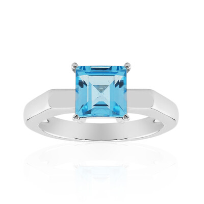 Anello in argento con Topazio Blu Svizzero